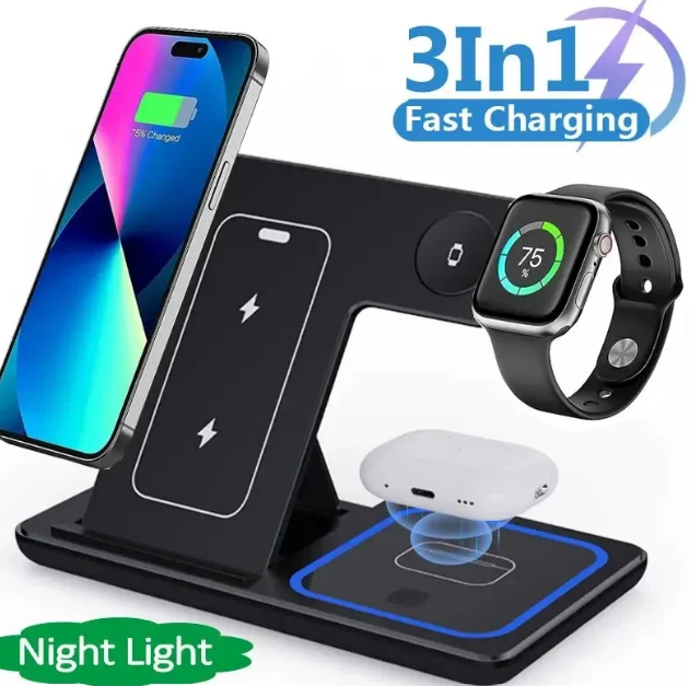 Verdiac 3-in-1 Foldable Wireless Charger Stand